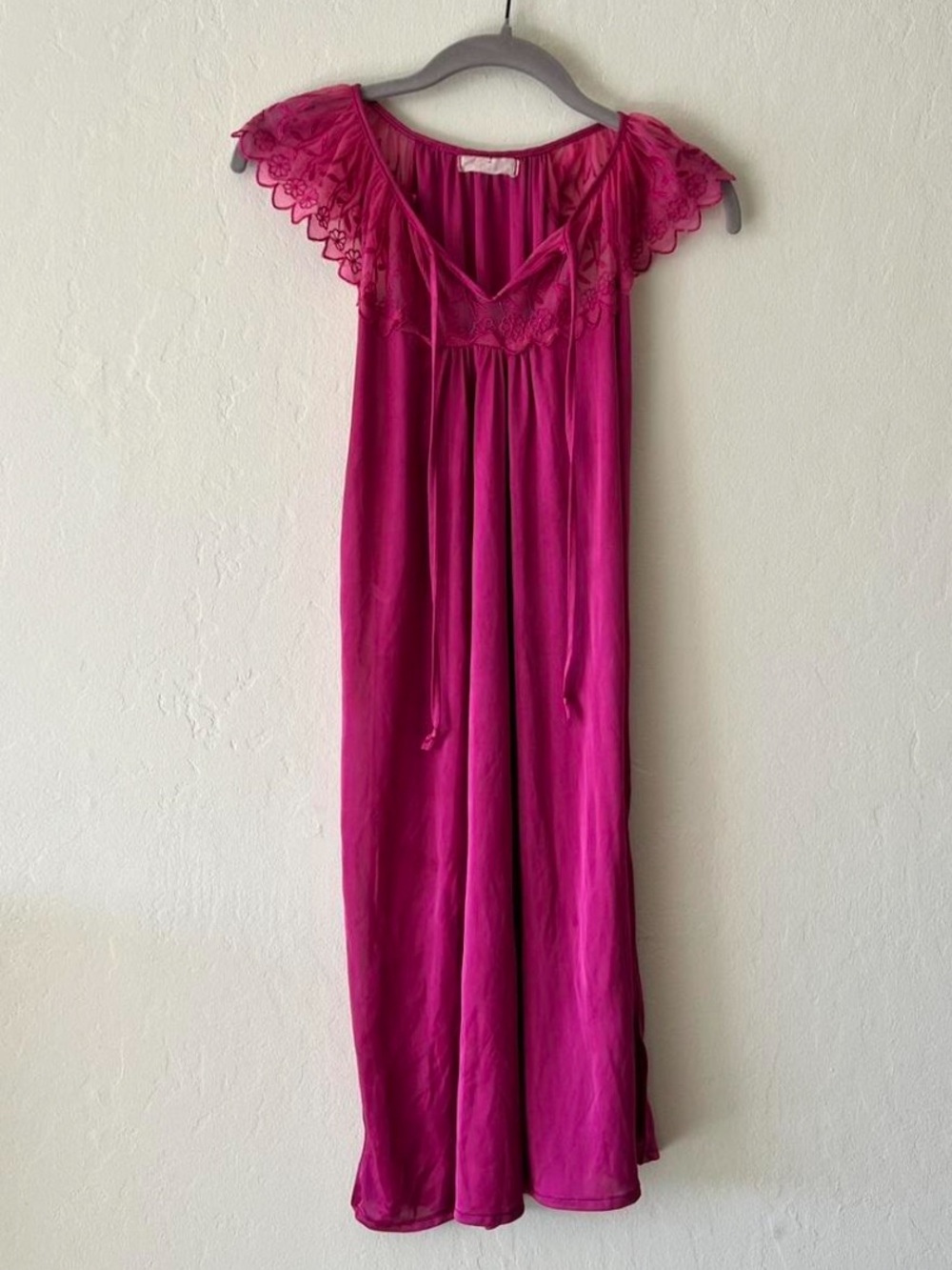 Fuchsia Lace-Trim Vintage Nap dress